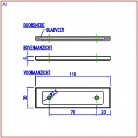 Naamplaathouder 110x30 wit (webart025)