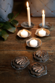 Bakvormpje schelp, koper, antiek