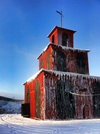 De toren op de grote koperberg in Falun