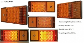 1x Zijmarkerings licht met 6 Oranje/Rode LED's. ARTnr: SKU119589
