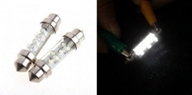 2x 9 Witte LED`s buislamp 42mm 24V. ARTnr: 10-228