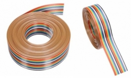 1x 5M Bandkabel (Flat cable) Multicolor 20 geleiders van 1.27mm. ARTnr: SKU188117