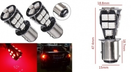 2x BAY15d 18 Rode CANBUS SMD LED's auto lamp. ARTnr: SKU078309