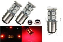 2x BAY 15D 13 Rode SMD LED's auto lamp. ARTnr: SKU209537