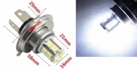 1x H4 13 Witte SMD LED's auto lamp