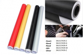 1x 60 x 152cm 3D Carbon Fiber Vinyl sticker folie diverse kleuren. ARTnr: SKU137439