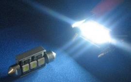 2x 3 Witte CANBUS SMD LED buislamp 39mm. ARTnr: 10-665