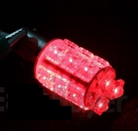 2x BAY 15d 18 Rode LED`s auto lamp. ARTnr: 12-008