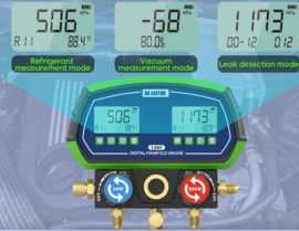 Digitale Manometerset voor Airco of koeltechniek voor 90 Koudemiddel types