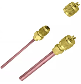 Soldeer service nippel met Schrader ventiel SAE 1/4
