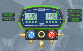 Digitale Manometerset voor Airco of koeltechniek voor 90 Koudemiddel types