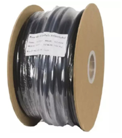 Soepele zwarte rubberkabel 3 x 1,5 voor buiten, rol 50 meter