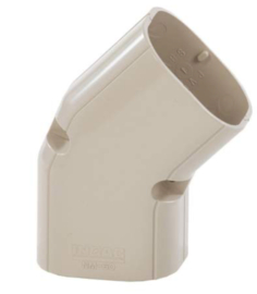 Inoac platte bocht 45° NM75 Ivoorwit RAL1013