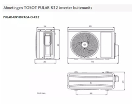 Tosot PULAR  by GREE single split airco R32  2,2 kW set