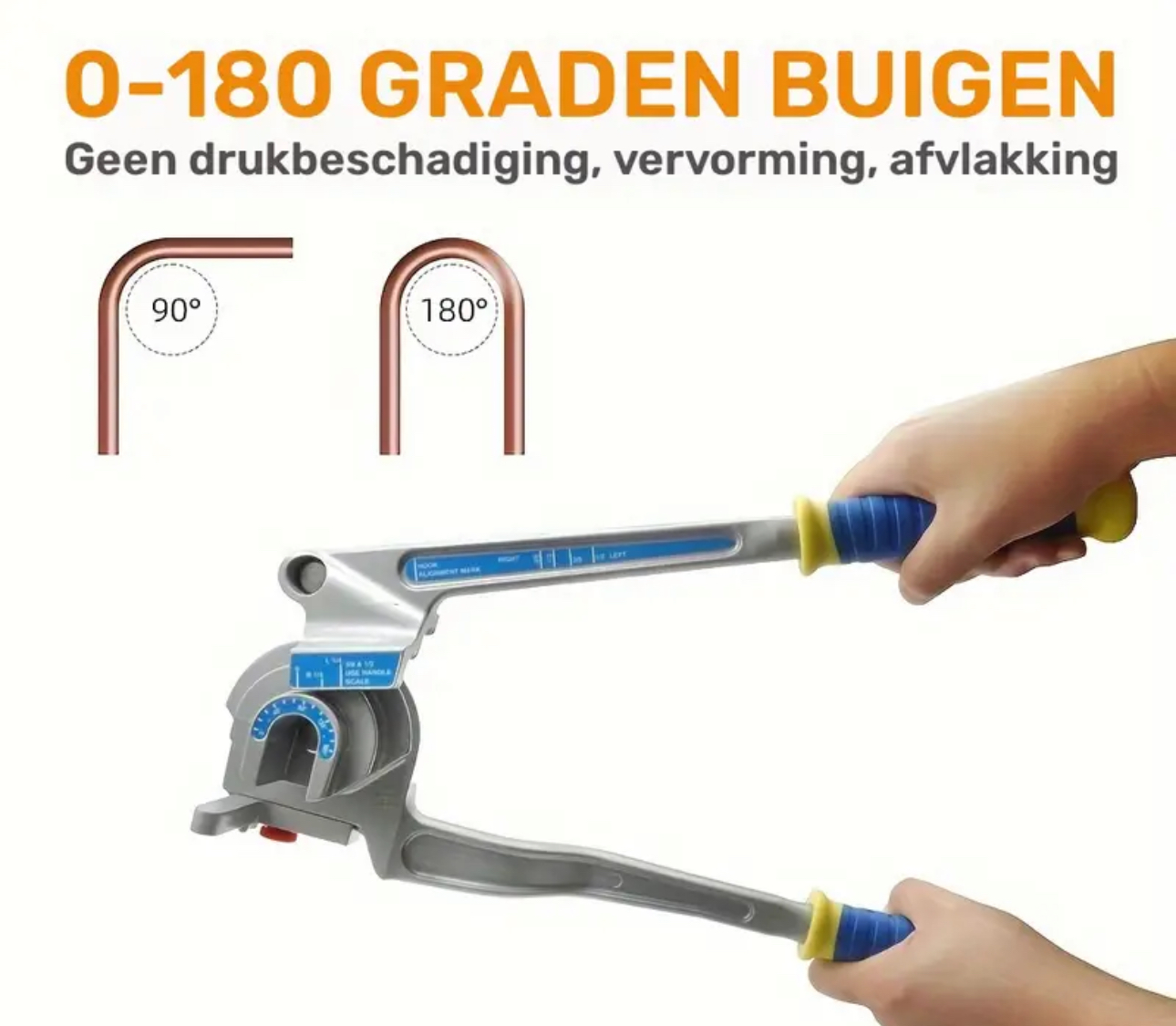 Buigtang 3 maten 1/4-3/8-1/2 buigen tot 180 graden