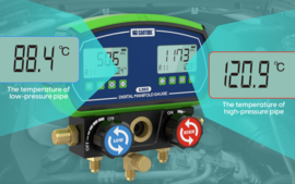Digitale Manometerset voor Airco of koeltechniek voor 90 Koudemiddel types