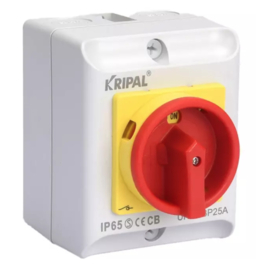 Werkschakelaar 20A 4 polig 230-440V, IP65 + 2 x kabelwartel
