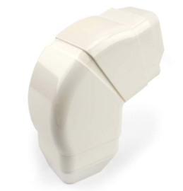 Canalplast platte verstelbare buiten bocht 45-135° CPV70 Zuiverwit RAL9010
