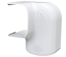 Tecnosystemi Optima linker bocht verticaal/horizontaal MRS75 Zuiverwit RAL9010