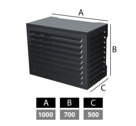 Airco en warmtepomp omkasting small RAL7024 Antraciet