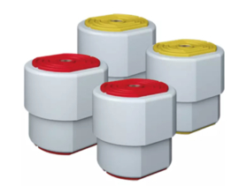 vibratiekit  voor Airco machine rood/geel, met veer, voor units tot 120 KG