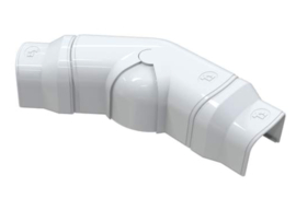Tecnosystemi Optima platte bocht verstelbaar 45°-90° incl. verloopsokken CPS62 Zuiverwit RAL9010