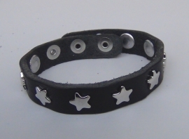 Armband sterren - zwart, zilver