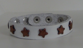 Armband Sterren - wit/koper