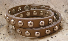 Leren armband Studs - taupe