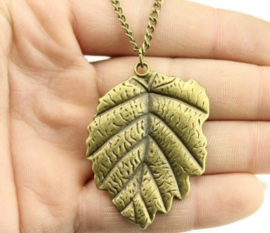 Ketting Leaf - antiekgoud