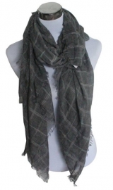 Vierkante sjaal Grid - grijs