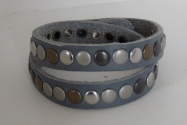 Wikkelarmband Studs -  grijs