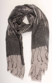 Sjaal Scarf on scarf - zwart/grijs