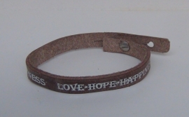 Armband Love, Hope ... - bruin