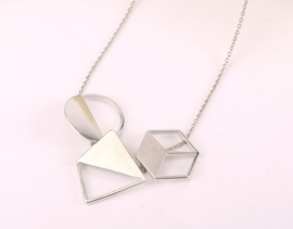 Ketting 3D - zilver