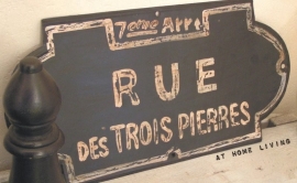Metalen plaat Rue des Trois