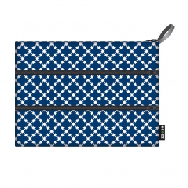 Ecozz Zip Bag Squares - blauw