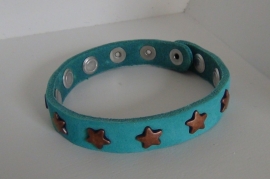 Armband Sterren -aqua/koper