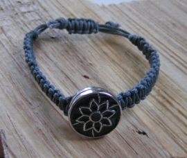 ab0067 - Koord armband - grijs