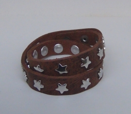 Armband sterren, dubbel - naturel