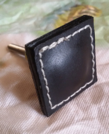 Kastknop Leather - zwart