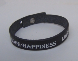 Armband Love, Hope ... - zwart