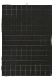 Theedoek Checkered - zwart