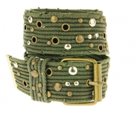 Canvas riem studs - legergroen