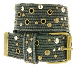 Canvas riem studs - zwart