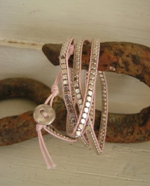 Wikkelarmband roze