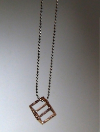  Ballchainketting Cube - goud