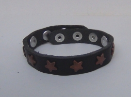 Armband sterren - zwart, koper