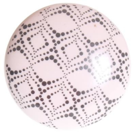 Kastknop Spots - wit/zwart