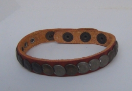  Leren armband Studs - cognac